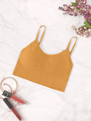 Comfy Secret Women Cami Bra Lightly Padded Bra(Yellow)
