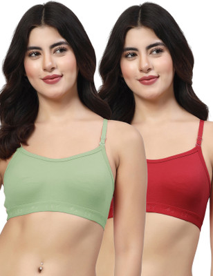LILY 3321Mino Women Sports Non Padded Bra(Green, Maroon)