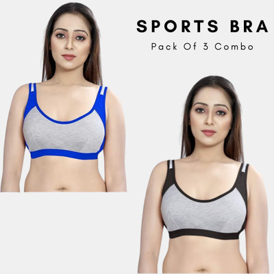 Creative Universal Sports Bra For Daliy Use For Womens Women Sports Non Padded Bra(Multicolor)