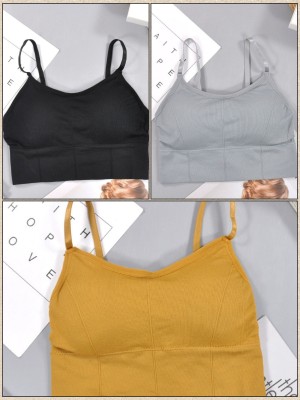 under 1000 Women T-Shirt Lightly Padded Bra(Black, Grey, Yellow)