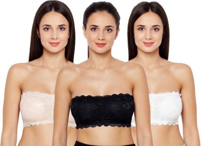 BRATON Women Bandeau/Tube Lightly Padded Bra(Black, White, Beige)