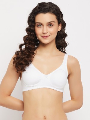 Clovia Non-Padded Non-Wired Demi Cup T-shirt Bra in White - Cotton Rich Women T-Shirt Non Padded Bra(White)