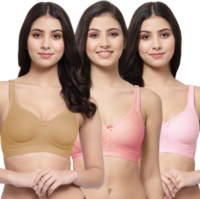 COLLEGE GIRL CG1215 Women Minimizer Lightly Padded Bra(Brown, Pink)