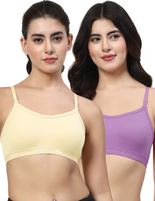 LILY 3321Mino Women Sports Non Padded Bra(Yellow, Purple)
