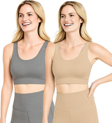PTELRA Girls Everyday Non Padded Bra(Grey, Beige)