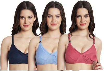 DV FAB DV FAB FEEDING BRA PACK OF3 PICS Women Maternity/Nursing Non Padded Bra(Dark Blue, Light Blue, Red)