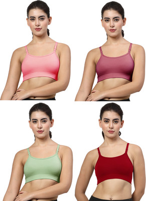 LILY stropsazil Women Sports Non Padded Bra(Pink, Red, Green, Maroon)
