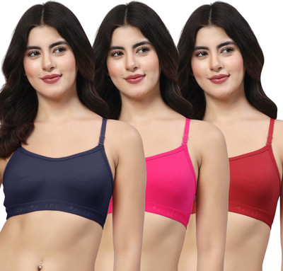 LILY 3321Mino Women Sports Non Padded Bra(Dark Blue, Pink, Maroon)