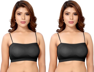 jd fashion Women's Cotton Blend Full Comfortable Havy Padded Chami Bra For Everyday Wear Women Sports Lightly Padded Bra(Black)