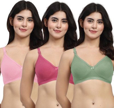 LILY ithsirdMino Women T-Shirt Non Padded Bra(Green, Purple, Pink)