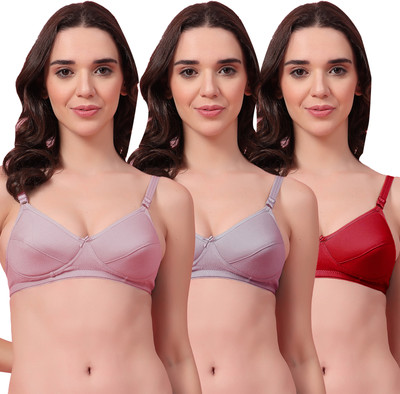 Shyam Sons FLAIR KLYN Foam Women Everyday Heavily Padded Bra(Purple, Grey, Maroon)
