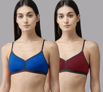 samvar Women Minimizer Non Padded Bra(Blue, Maroon)