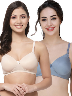 COLLEGE GIRL Hellopad ComboPO2 Women Everyday Lightly Padded Bra(Beige, Grey)