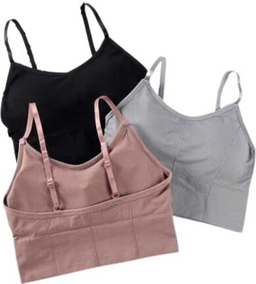 Viyan Hub Women Cami Bra Lightly Padded Bra Women Full Coverage Non Padded Bra(Multicolor)