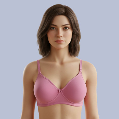 Lovanna fashion Women T-Shirt Non Padded Bra(Pink)