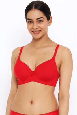 vvelouraa Women Full Coverage Lightly Padded Bra(Red)
