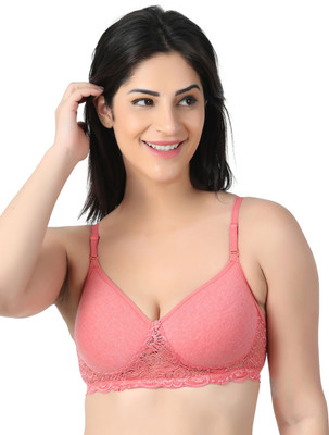 Women Vibes bra for women lightly padded full coverage innerwear for girls shop now Women Bralette Lightly Padded Bra(Pink)