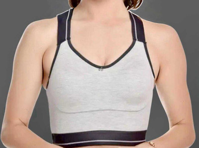 ZUHAIRA Women Sports Non Padded Bra(Grey)