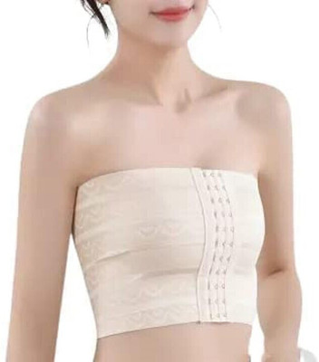 CYPAT Elastic Breast-Chest Compression Wrap Belt for Women J Women Full Coverage Non Padded Bra(Beige)