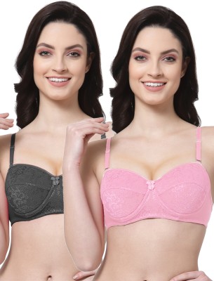 Shyam Sons FLAIR KashishFoam Women Bralette Lightly Padded Bra(Black, Pink)