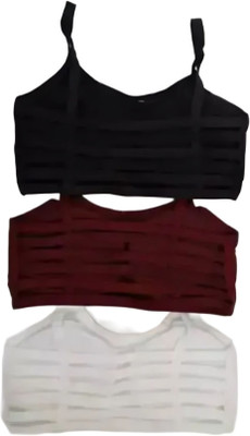 Shan hosiery Pack of 3 Women Bralette Lightly Padded Bra (White,Maroon,Black) Women Bralette Lightly Padded Bra(Multicolor)
