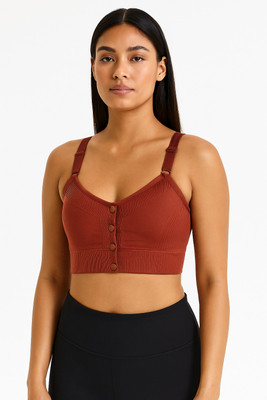 ZebaCreation 1018Maroonbutton Women Sports Lightly Padded Bra(Maroon)