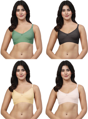 LILY akihdar Women Minimizer Non Padded Bra(Green, Black, Beige, White)
