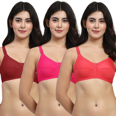 LILY C703 Women Minimizer Non Padded Bra(Red, Pink, Maroon)