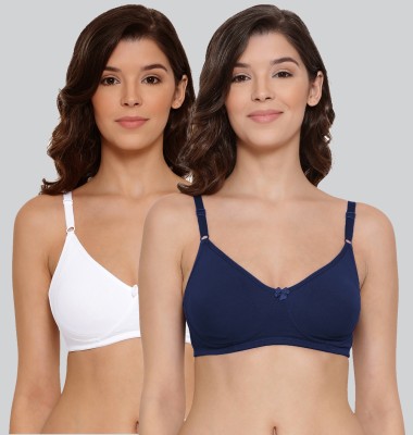 Lyra Women Full Coverage Non Padded Bra(White, Blue)