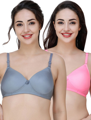 COLLEGE GIRL Hellopad ComboPO2 Women Everyday Lightly Padded Bra(Grey, Pink)