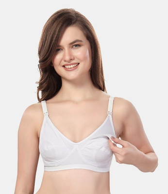Fabme Women Maternity/Nursing Non Padded Bra(White)