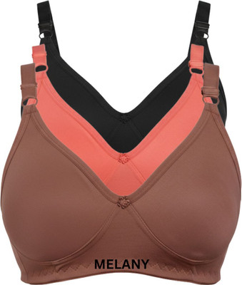 MELANY. FASHION bra for women Women Everyday Non Padded Bra(Black, Orange, Brown)