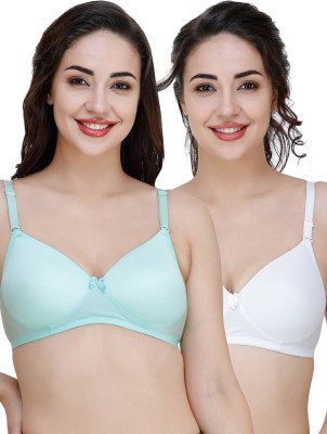 COLLEGE GIRL CGPAD1203-CGPAD1210 Women T-Shirt Lightly Padded Bra(Green, White)