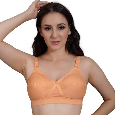 Trylo TRYLO KRUTIKA PLAIN Women Full Coverage Non Padded Bra(Orange)