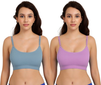 Cup's-In Goma Bra Women Minimizer Non Padded Bra(Blue, Purple)