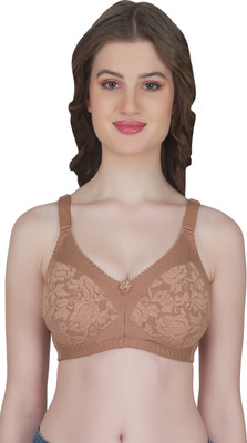 Eve's Beauty Full Coverage Bra Women Full Coverage Non Padded Bra(Brown)