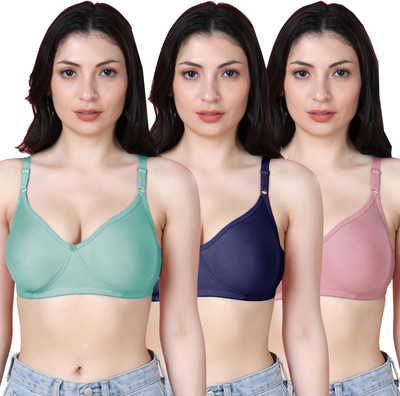 Shyam Sons FLAIR Emily Women T-Shirt Non Padded Bra(Green, Dark Blue, Purple)