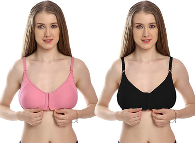 viyan fashion FRONT HOOK OPEN BRA - MULTICOLOUR 2 PIECE Women Everyday Non Padded Bra(Multicolor)