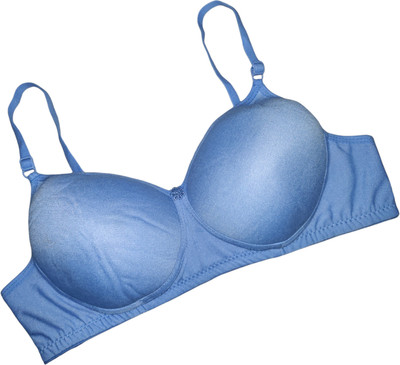 Dwinkky Padded Women Push-up Lightly Padded Bra(Blue)