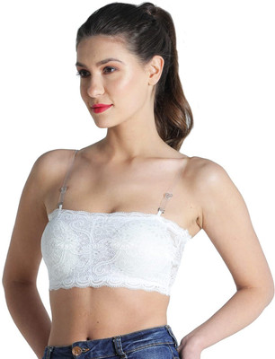 PreetyMore Women And Girls Full Coverage Pack Of 1 Women Bralette Lightly Padded Bra(White)