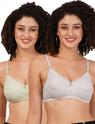 FigureFit RajniMino Women Everyday Non Padded Bra(Grey, Green)