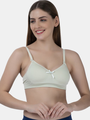 TOMKOT Padded Seamless soft fabric Women Training/Beginners Lightly Padded Bra(Green)