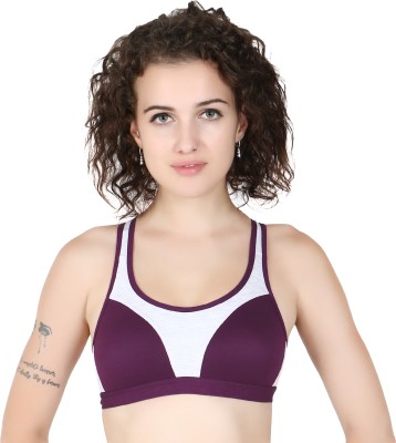 Fashcura Women's non padded sport bra Women Sports Non Padded Bra(Purple)