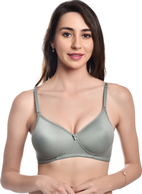 FOLLIN Women T-Shirt Heavily Padded Bra(Green)