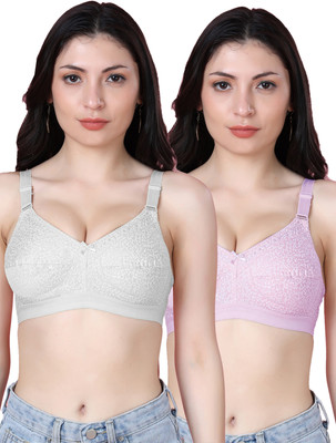 Shyam Sons FLAIR Dipali Women Minimizer Non Padded Bra(White, Purple)