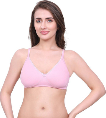 Inner Amour Women Cotton Bra | Non-Padded Wire-Free Medium Coverage with Adjustable Straps Women T-Shirt Non Padded Bra(Pink)
