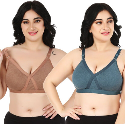 Funahme For Heavy Bust Women Women Everyday Non Padded Bra(Multicolor)