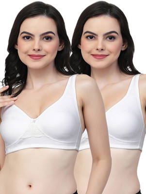 COLLEGE GIRL CG1214 Double Layered Women T-Shirt Non Padded Bra(White, White)