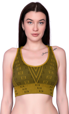 SUPER BEAUTY SB Women Cage Bra Lightly Padded Bra(Yellow)