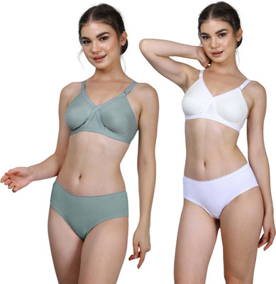 CARLTON LONDON Women Everyday Non Padded Bra(Green, White)